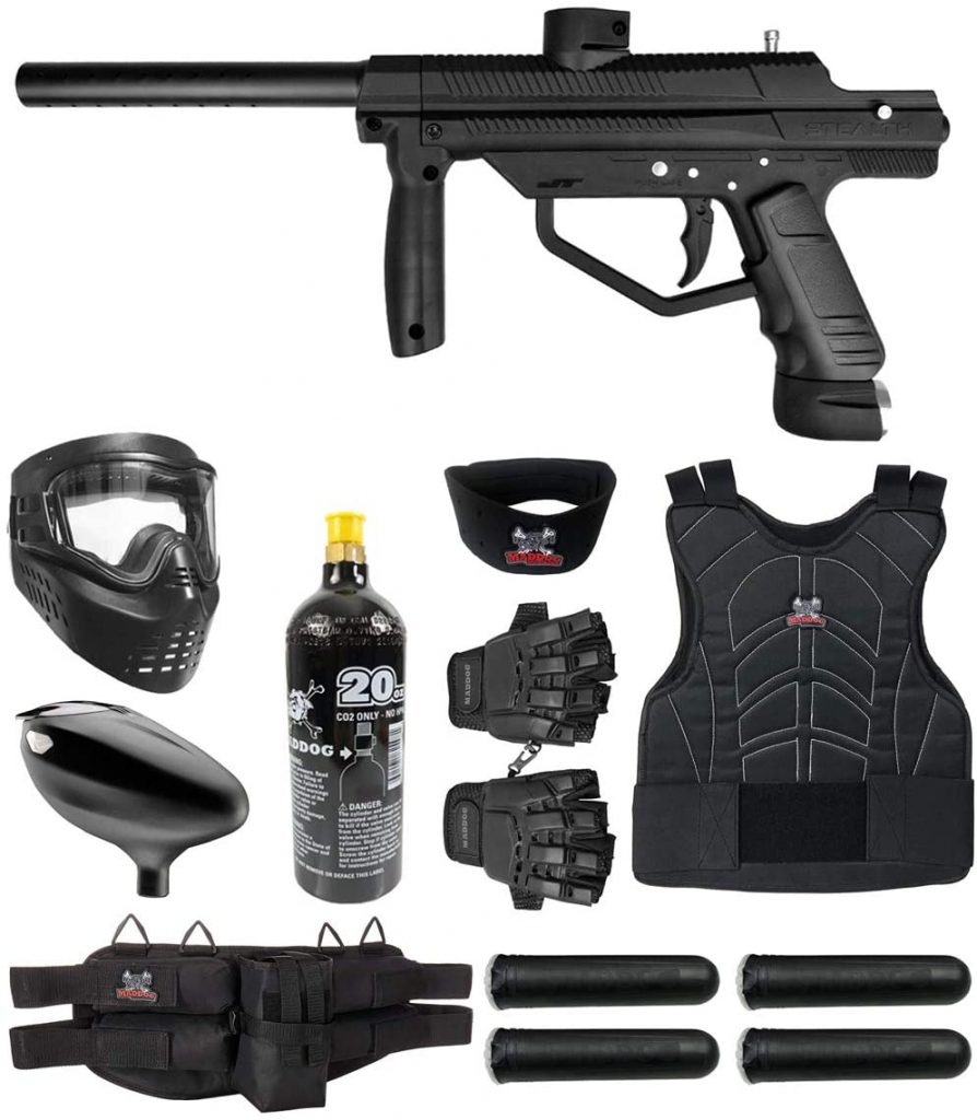 Maddog JT Stealth Semi-Automatic .68 Caliber Protective Paintball Gun Starter Package 
